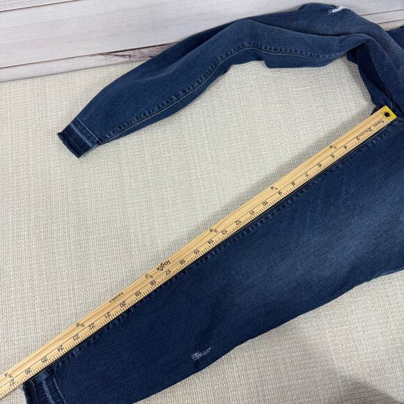 Womens SPANX Flat Front Distressed Skinny‎ Pull On Jeans, Medium Wash Size LARGE - Picture 6 of 8